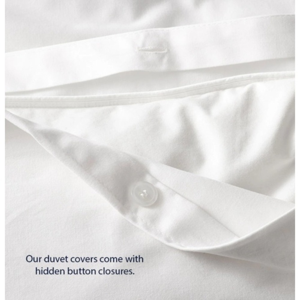 The Company Store White Cotton Percale King Cal King Duvet Cover 50652D - Picture 2 of 7